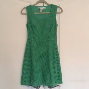 Max Studio green eyelet 100% cotton dress